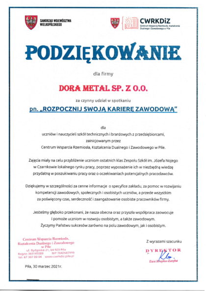 jak zacząć karierę - podziękowanie